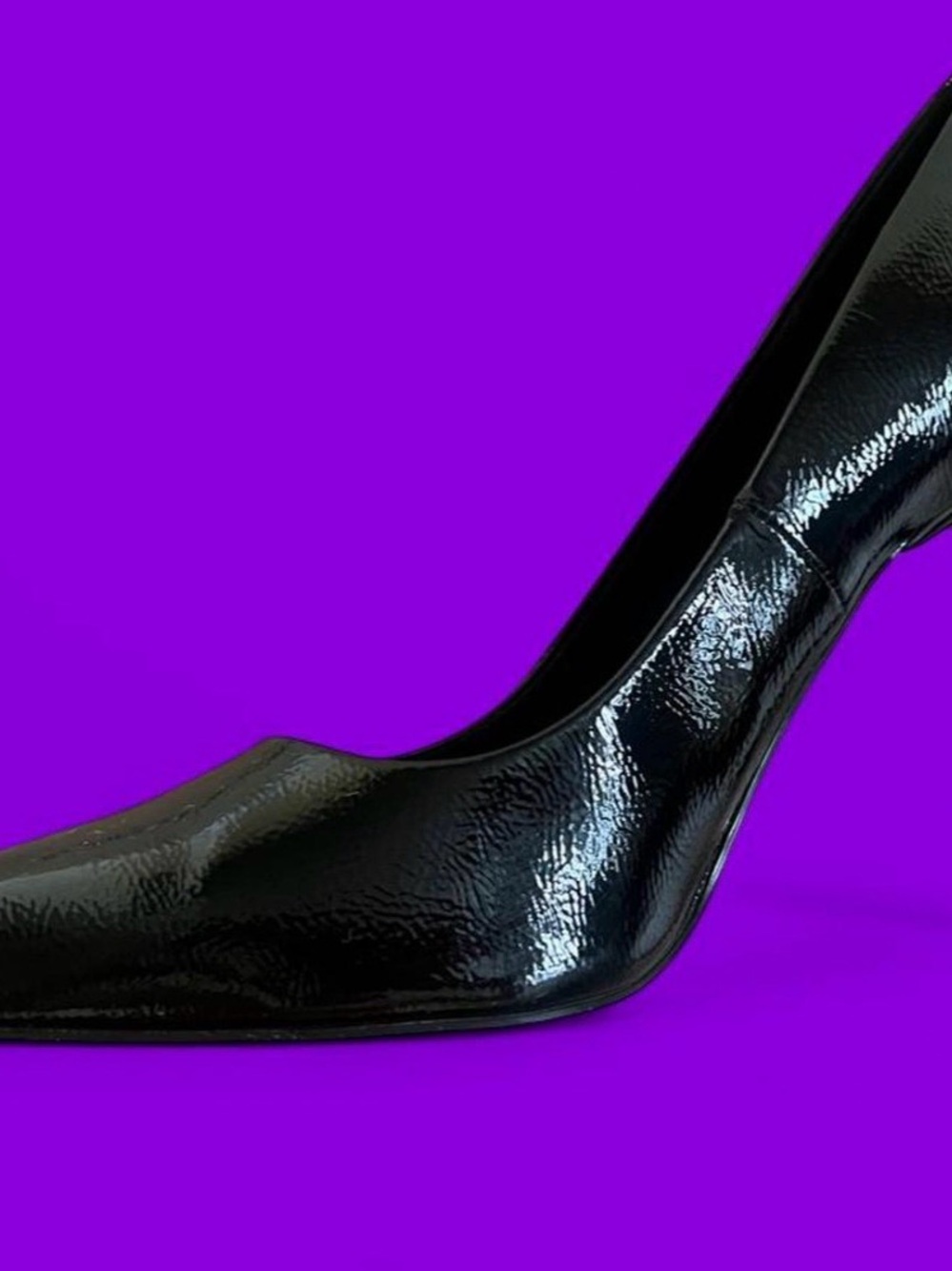 Zara Glossy Black Pointed Toe Stiletto Heels